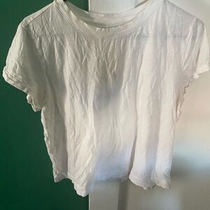 LOFT White Short Sleeve Crewneck Tee